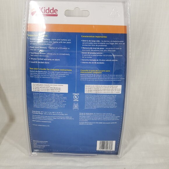 Kidde 10 Yr Worry Free Sealed Battery Carbon Monoxide Alarm NIB - Picture 2 of 4